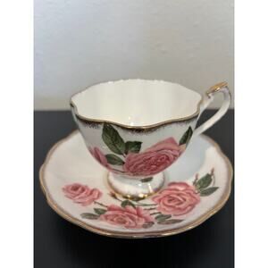 Vintage Queen Anne “Royal Roses” Fine Bone China Teacup & Saucer, England